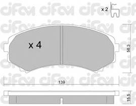 CIFAM 822-399-0 Комплект гальмівних колодо... CIFAM 822-399-0 Комплект гальмівних колодо...