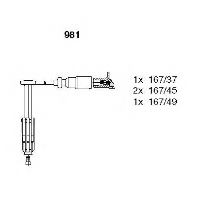 BREMI 981 Комплект дротів запалюванн... BREMI 981 Комплект дротів запалюванн...