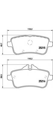 BREMBO P 50 101 Комплект гальмівних колодо...