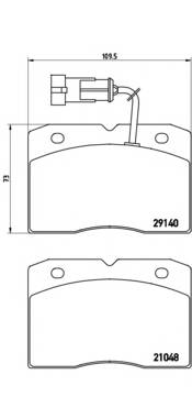 BREMBO P A6 020 Комплект гальмівних колодо...