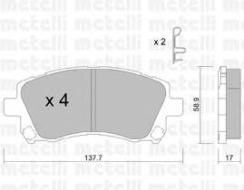 METELLI 22-0296-0 Комплект гальмівних колодо... METELLI 22-0296-0 Комплект гальмівних колодо...
