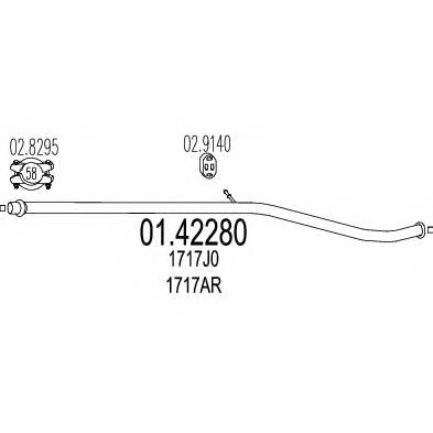MTS 01.42280 Труба вихлопного газу MTS 01.42280 Труба вихлопного газу