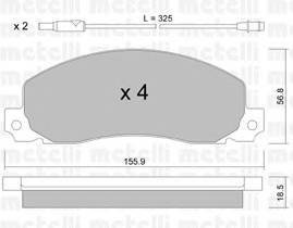 METELLI 22-0098-0 Комплект тормозных колодок