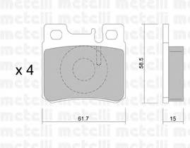 METELLI 22-0203-0 Комплект тормозных колодок...