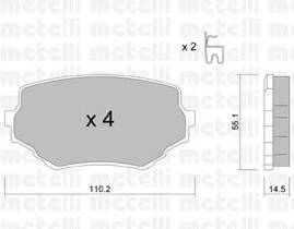 METELLI 22-0249-0 Комплект гальмівних колодо... METELLI 22-0249-0 Комплект гальмівних колодо...