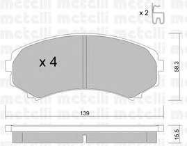 METELLI 22-0399-0 Комплект гальмівних колодо... METELLI 22-0399-0 Комплект гальмівних колодо...