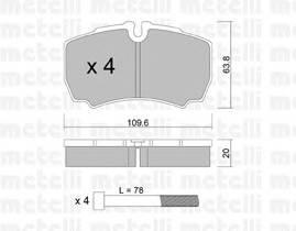 METELLI 22-0604-0 Комплект тормозных колодок... METELLI 22-0604-0 Комплект тормозных колодок...