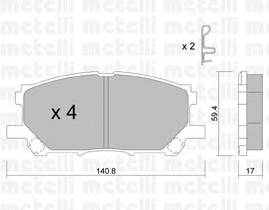 METELLI 22-0618-0 Комплект гальмівних колодо... METELLI 22-0618-0 Комплект гальмівних колодо...