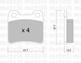 METELLI 22-0141-0 Комплект тормозных колодок