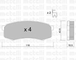METELLI 22-0432-0 Комплект гальмівних колодо... METELLI 22-0432-0 Комплект гальмівних колодо...