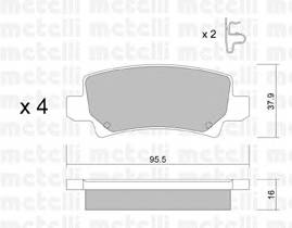 METELLI 22-0447-0 Комплект гальмівних колодо... METELLI 22-0447-0 Комплект гальмівних колодо...