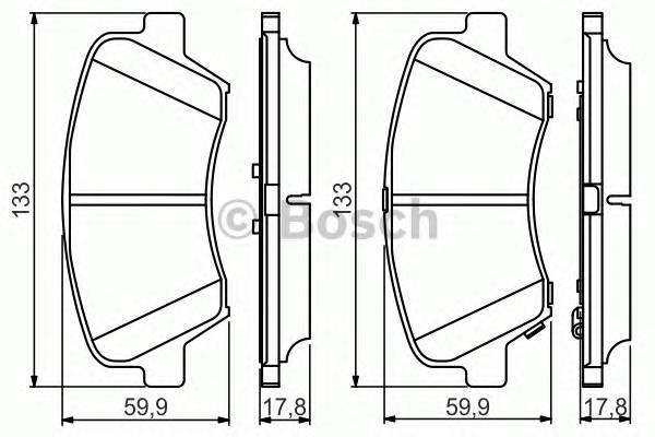 BOSCH 0986495343 Гальмівні колодки дискові BOSCH 0986495343 Гальмівні колодки дискові