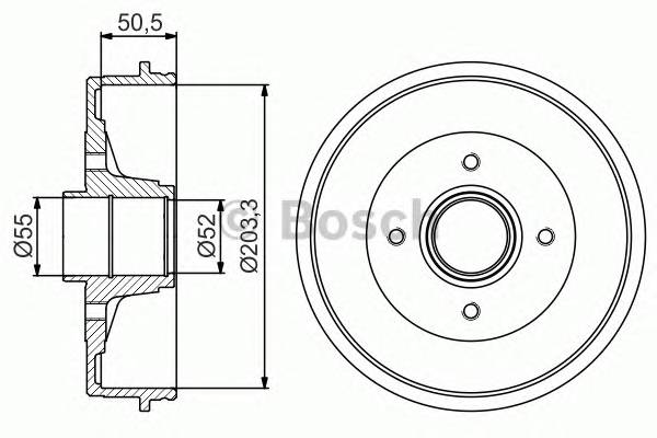 BOSCH 0 986 477 172 Тормозной барабан