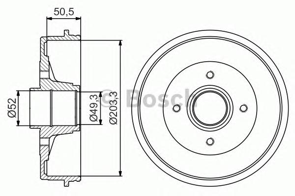 BOSCH 0 986 477 197 Тормозной барабан