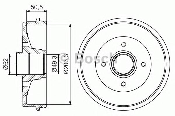 BOSCH 0 986 477 210 Тормозной барабан