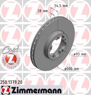 ZIMMERMANN 250137920 TARCZA HAMULC. FORD TRANSIT  06- PRZOD