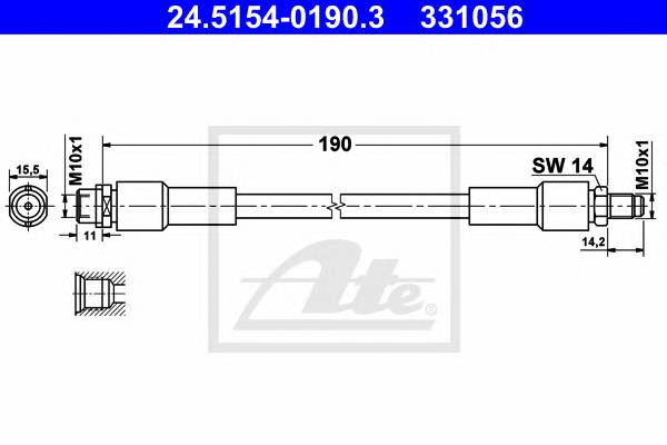 ATE 24.5154-0190.3 Тормозной шланг