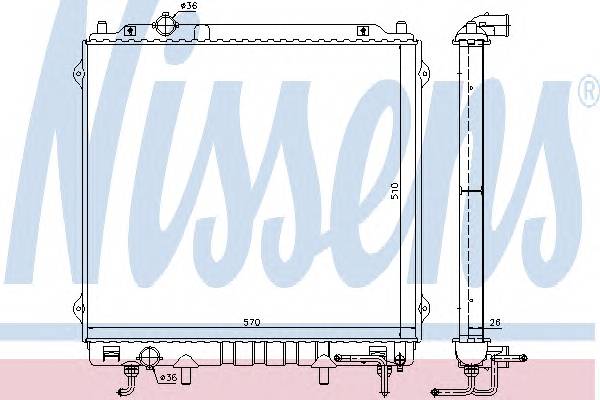 NISSENS 67482 Радиатор, охлаждение двига