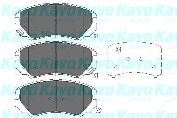 KAVO PARTS KBP-3008 Комплект тормозных колодок