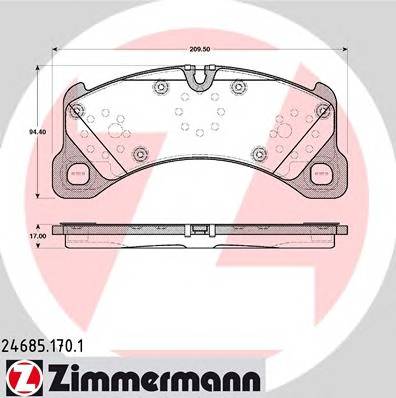 ZIMMERMANN 246851701 KLOCKI HAMULC. PORSCHE CAYENNE  10- PRZOD