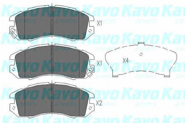 KAVO PARTS KBP-8010 Комплект тормозных колодок...