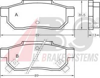 A.B.S. 36636 Комплект гальмівних колодо