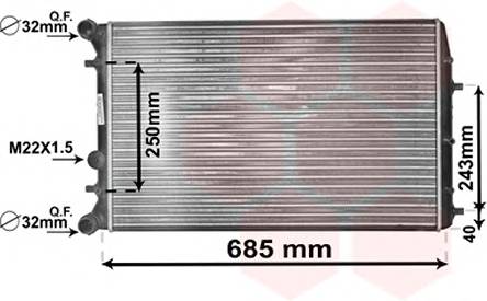VAN WEZEL 76002010 Радиатор, охлаждение двига