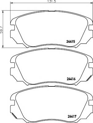 TEXTAR 2441501 Комплект гальмівних колодо...